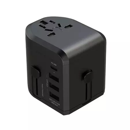 30W PD Всемирный путешественный адаптер с USB-C и 3 портами USB зарядного устройства